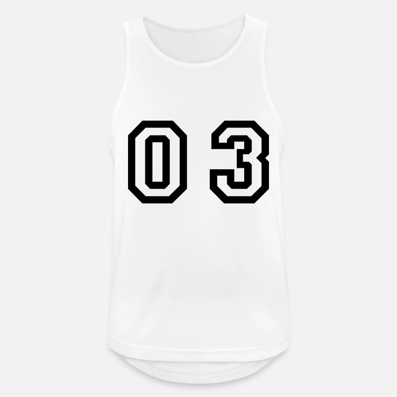 Nummer - 03 - null drei - Männer Tank Top atmungsaktiv - Weiß