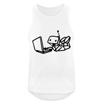 Robot using laptop - Männer Tank Top atmungsaktiv - Weiß - Vorne - Nick (188cm)