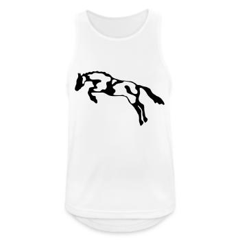 Pferd 7 - Männer Tank Top atmungsaktiv - Weiß - Vorne - Nick (188cm)