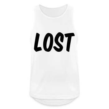 Lost - Männer Tank Top atmungsaktiv - Weiß - Vorne - Nick (188cm)
