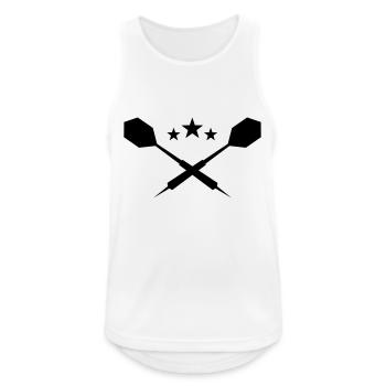 Dart Pfeile - einfarbig - Männer Tank Top atmungsaktiv - Weiß - Vorne - Nick (188cm)