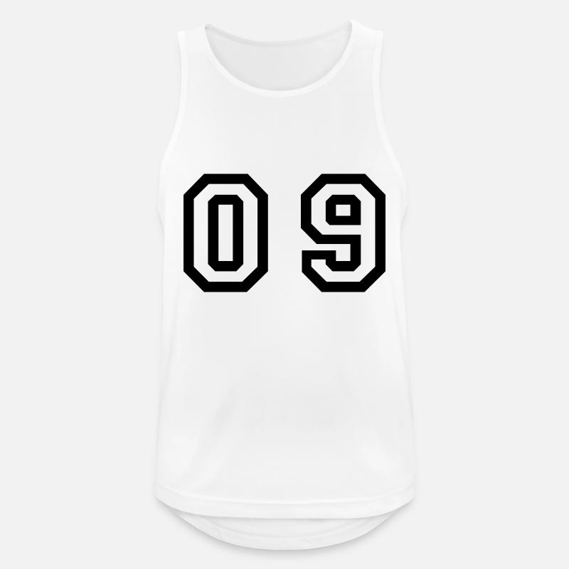 Nummer - 09 - Null neun - Männer Tank Top atmungsaktiv - Weiß