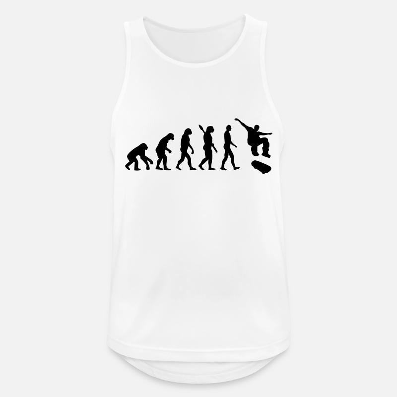 Evolution Skateboard - Men's Breathable Tank Top - white