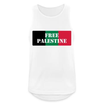 Free Palestine - Débardeur respirant Homme - blanc - Devant - Nick (188cm)