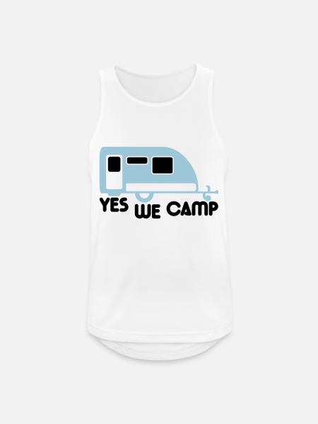 Campingvogn trailer af ja vi lejr ikon logo - Herre tanktop åndbar - hvid