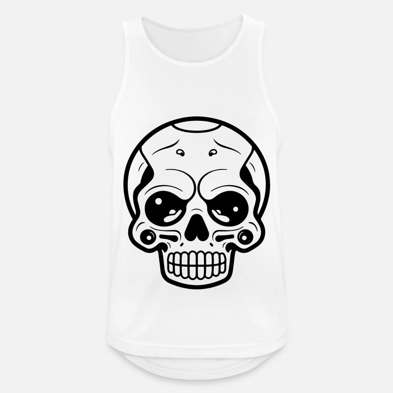 Skull Skeleton Symbol - Men's Breathable Tank Top - white