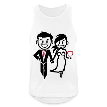 Couple marié mariage mariée marié icône - Débardeur respirant Homme - blanc - Devant - Nick (188cm)