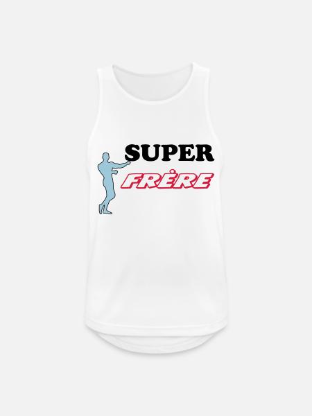 SUPER Bruder - Männer Tank Top atmungsaktiv - Weiß