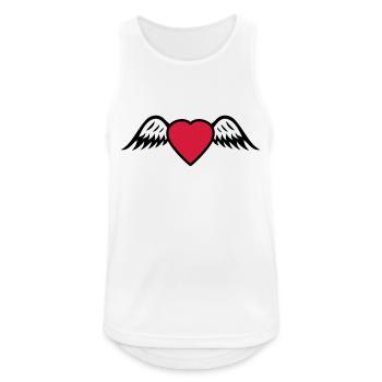 Herz Flügel - Männer Tank Top atmungsaktiv - Weiß - Vorne - Nick (188cm)