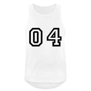 Nummer - 04 - Null vier - Männer Tank Top atmungsaktiv - Weiß - Vorne - Nick (188cm)