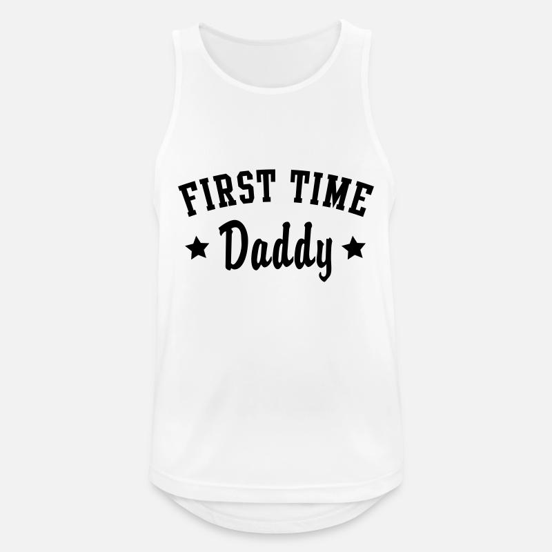 FIRST TIME DADDY - Männer Tank Top atmungsaktiv - Weiß