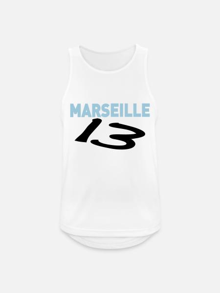 marseille_13 OM - Männer Tank Top atmungsaktiv - Weiß