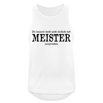 Meister - Männer Tank Top atmungsaktiv - Weiß - Vorne - Nick (188cm)