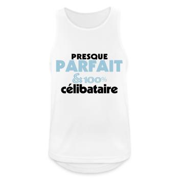 Presque Parfait - 100% CELIBATAIRE (2c) - Débardeur respirant Homme - blanc - Devant - Nick (188cm)