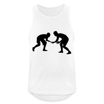 Ringen - Männer Tank Top atmungsaktiv - Weiß - Vorne - Nick (188cm)