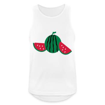 Wassermelone Obst - Männer Tank Top atmungsaktiv - Weiß - Vorne - Nick (188cm)