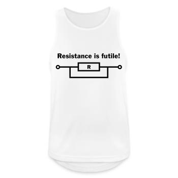 resistance is futile! - Débardeur respirant Homme - blanc - Devant - Nick (188cm)