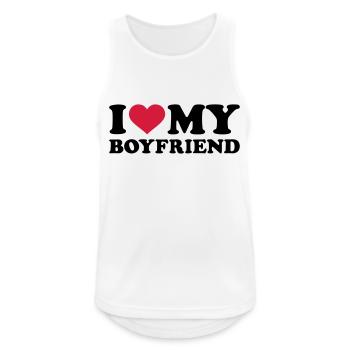 I love my boyfriend - Men's Breathable Tank Top - white - Front - Nick (188cm)
