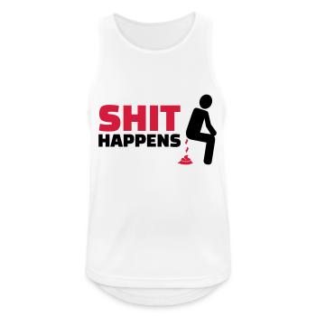 Shit happens - Männer Tank Top atmungsaktiv - Weiß - Vorne - Nick (188cm)