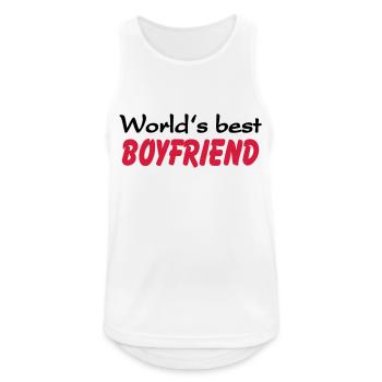 World's best Boyfriend - Men's Breathable Tank Top - white - Front - Nick (188cm)
