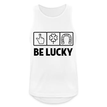 Chance / Chanceux / Luck / Lucky - Débardeur respirant Homme - blanc - Devant - Nick (188cm)