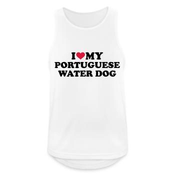 Portugiesischer Wasserhund - Männer Tank Top atmungsaktiv - Weiß - Vorne - Nick (188cm)