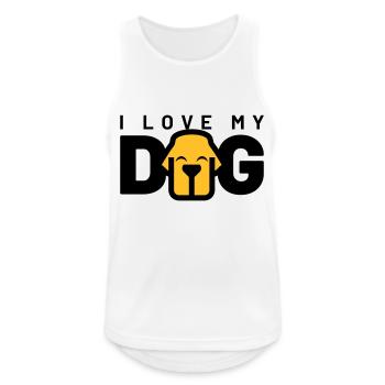 J’AIME MON CHIEN - Débardeur respirant Homme - blanc - Devant - Nick (188cm)