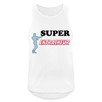 SUPER TRAINER - Men's Breathable Tank Top - white - Front - Nick (188cm)