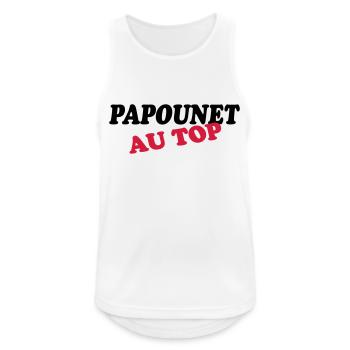PAPOUNET AU TOP - Débardeur respirant Homme - blanc - Devant - Nick (188cm)