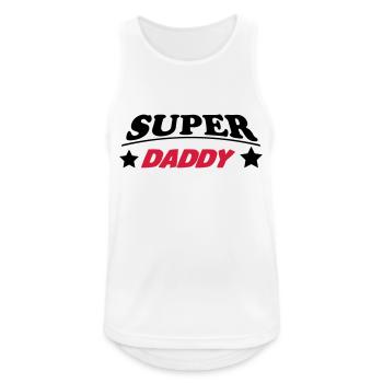 PAPA VATI DAD - Männer Tank Top atmungsaktiv - Weiß - Vorne - Nick (188cm)