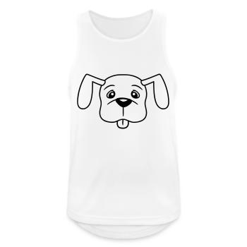 Dog Sticking Out Tongue Naughty Puppy Pet - Men's Breathable Tank Top - white - Front - Nick (188cm)