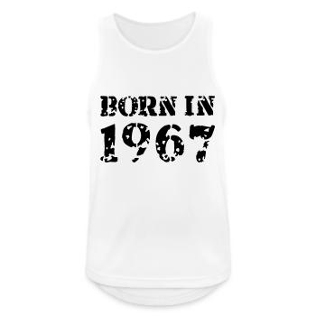 Born in 1967 - Men's Breathable Tank Top - white - Front - Nick (188cm)