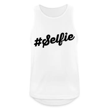 Selfie - Männer Tank Top atmungsaktiv - Weiß - Vorne - Nick (188cm)