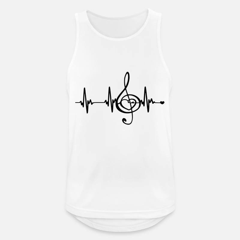 Herzfrequenz Musik - Männer Tank Top atmungsaktiv - Weiß