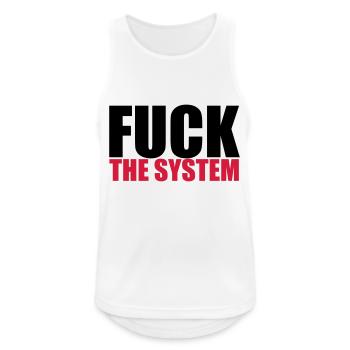 Fuck The System - Men's Breathable Tank Top - white - Front - Nick (188cm)