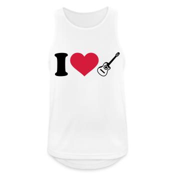 Gitarre - Männer Tank Top atmungsaktiv - Weiß - Vorne - Nick (188cm)