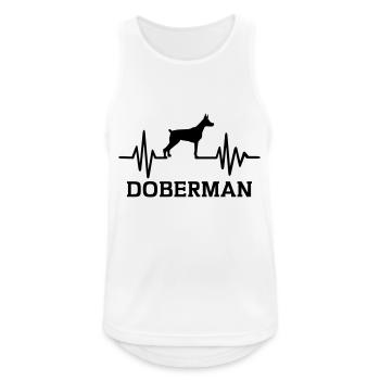 Dobermann - Männer Tank Top atmungsaktiv - Weiß - Vorne - Nick (188cm)