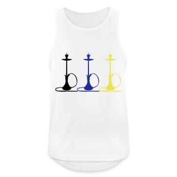 Wasserpfeife - Männer Tank Top atmungsaktiv - Weiß - Vorne - Nick (188cm)