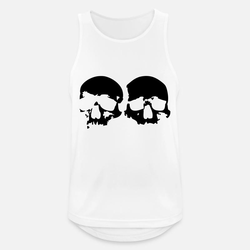2 Skulls - Männer Tank Top atmungsaktiv - Weiß