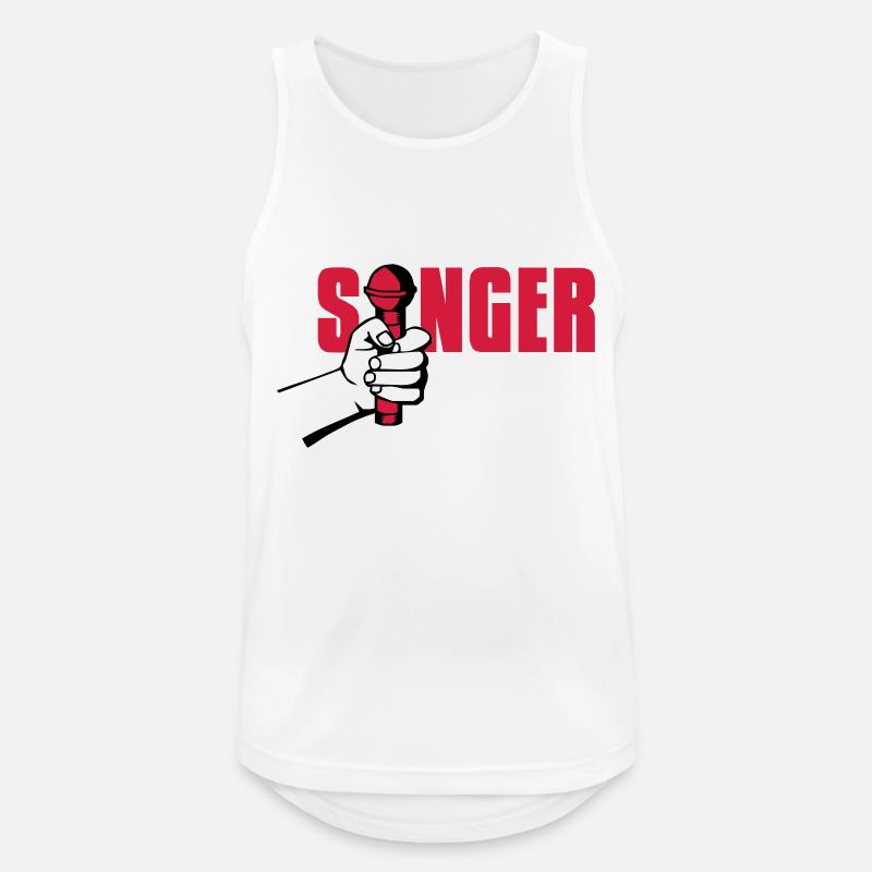singer - Männer Tank Top atmungsaktiv - Weiß