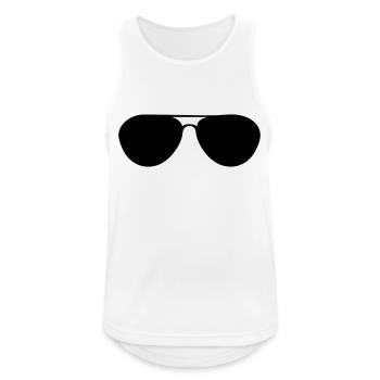 Sonnenbrille - Männer Tank Top atmungsaktiv - Weiß - Vorne - Nick (188cm)