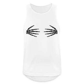 Hände - Männer Tank Top atmungsaktiv - Weiß - Vorne - Nick (188cm)
