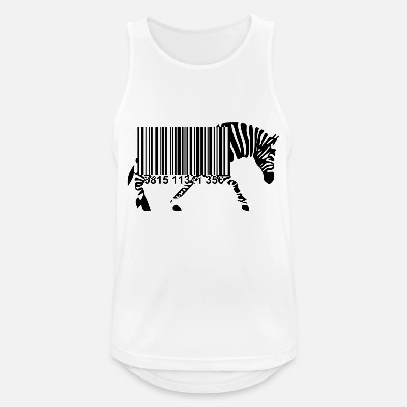 Strichcode Zebra - Männer Tank Top atmungsaktiv - Weiß