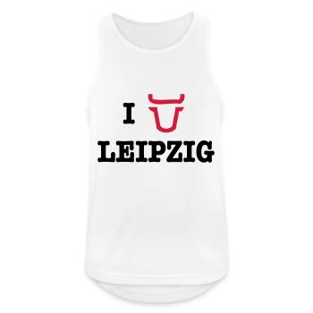 I Love Leipzig - Männer Tank Top atmungsaktiv - Weiß - Vorne - Nick (188cm)