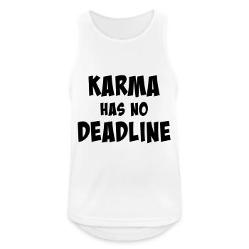 Karma n’a pas de date limite - Débardeur respirant Homme - blanc - Devant - Nick (188cm)