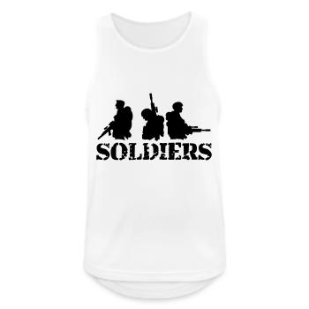 3 Soldaten, Besatzung, Kriegsteam, Freiheitssoldat, Kämpfer - Männer Tank Top atmungsaktiv - Weiß - Vorne - Nick (188cm)