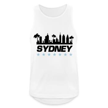 Ville de Sydney - Débardeur respirant Homme - blanc - Devant - Nick (188cm)