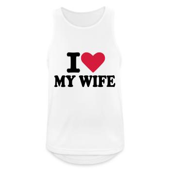 Ehefrau - Männer Tank Top atmungsaktiv - Weiß - Vorne - Nick (188cm)