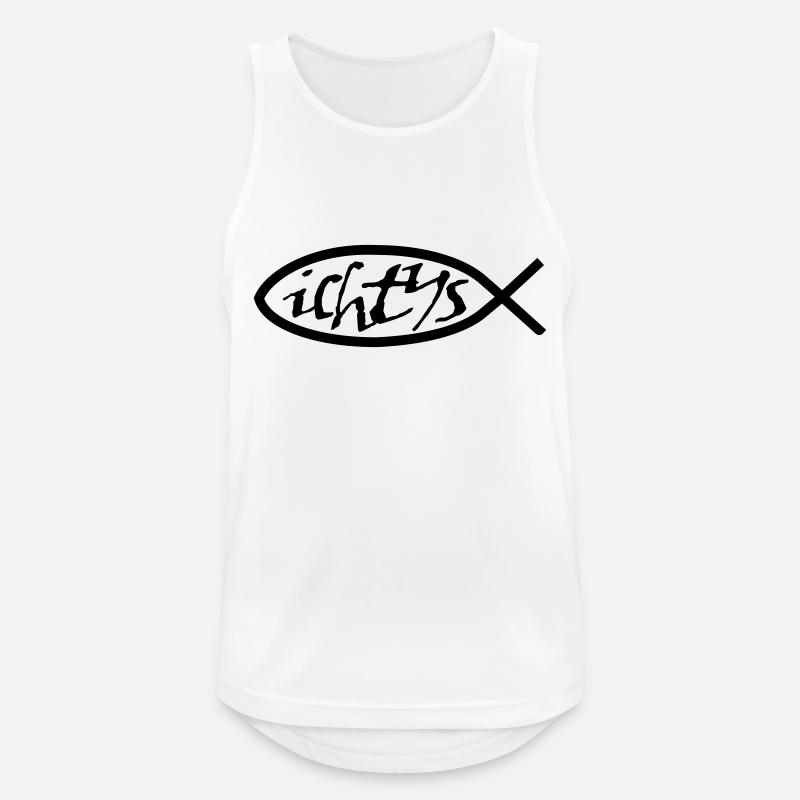 Fisch Ichtys - Männer Tank Top atmungsaktiv - Weiß