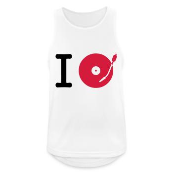 i dj / play / listen to + your music - Débardeur respirant Homme - blanc - Devant - Nick (188cm)